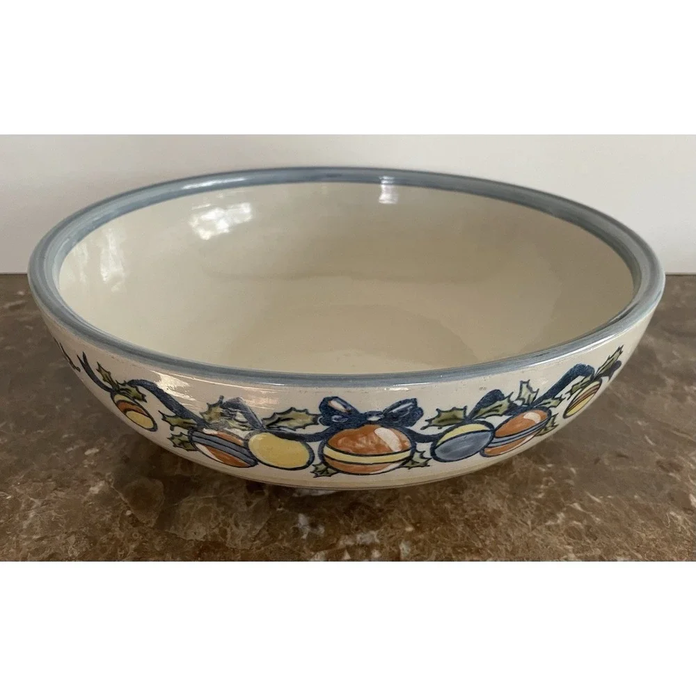 Louisville Stoneware The Night Before Christmas Large Serving Bowl Holiday 12.5‎